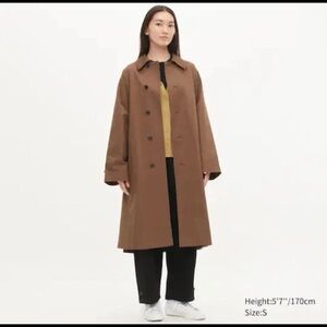 UNIQLO U Women's SINGLE BREASTED COTTON COAT BROWN Sz M